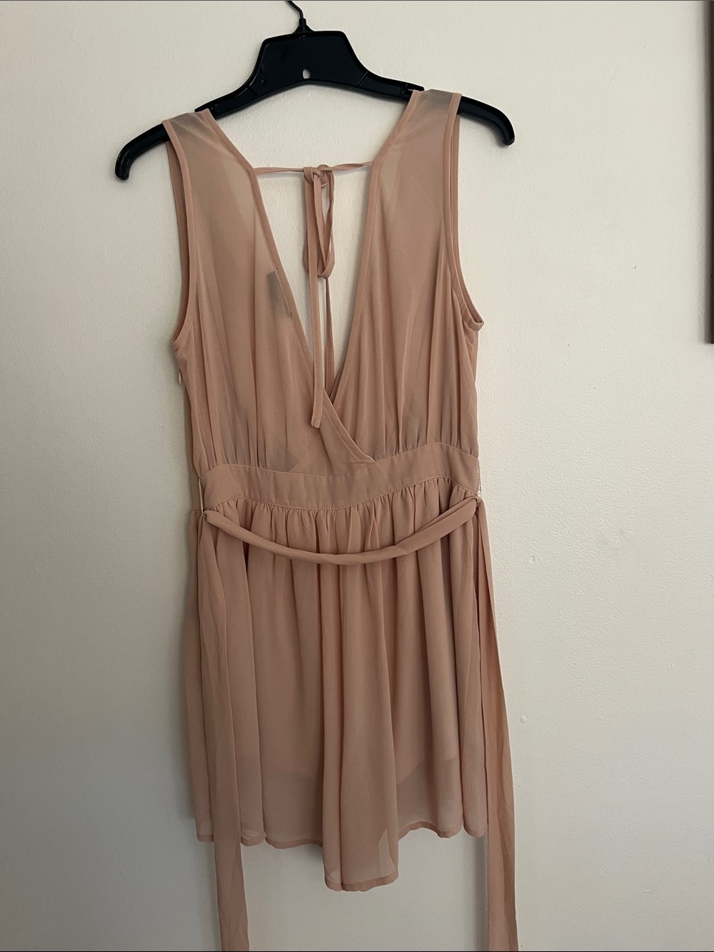 Tie-Back Skort Dress in Blush - Picture 3 of 4